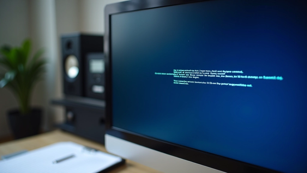 Computer error code displayed on monitor screen
