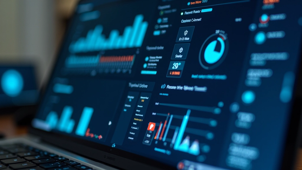 Performance monitoring dashboard showing CPU usage graph, RAM statistics, and system resource metrics in real-time