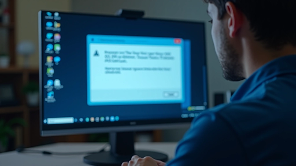 Windows error message dialog box with error code displayed on dark blue background, typical system error notification