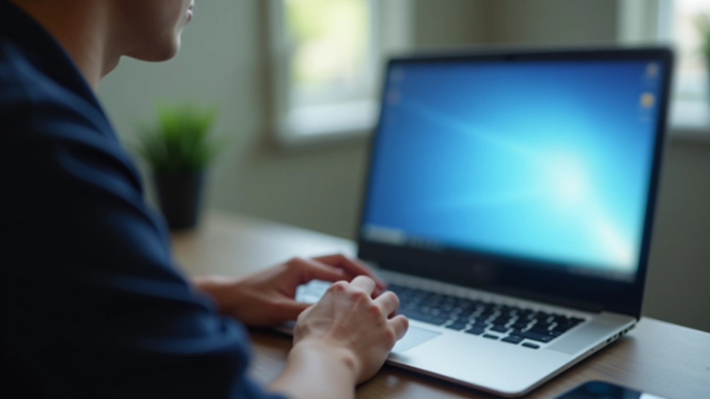 Person setting up remote desktop connection on Windows computer
