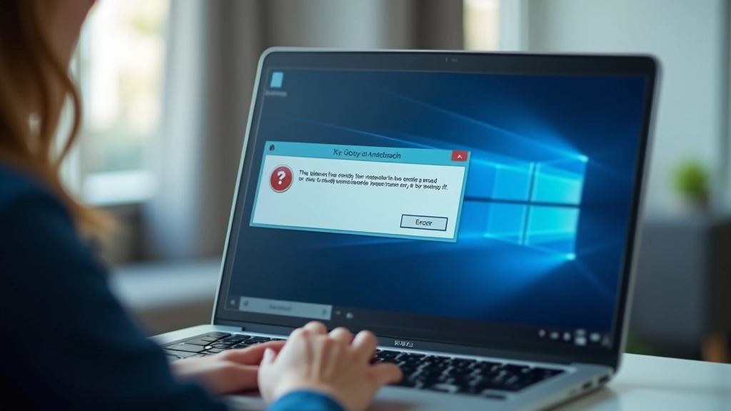 Windows desktop with error message dialog displayed